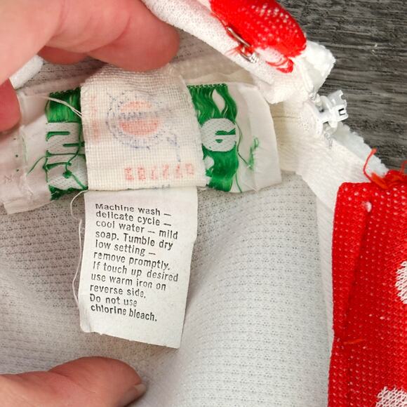 VTG 70s Polka Dot Textured Maxi Dress S/M Mod Retro Girly Union Made Great Shape - Picture 7 of 8